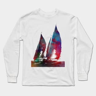 Sailing sport art #sailing Long Sleeve T-Shirt